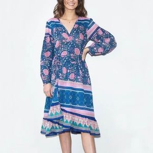 Blue Boheme Wrap Dress / Kimono / Duster